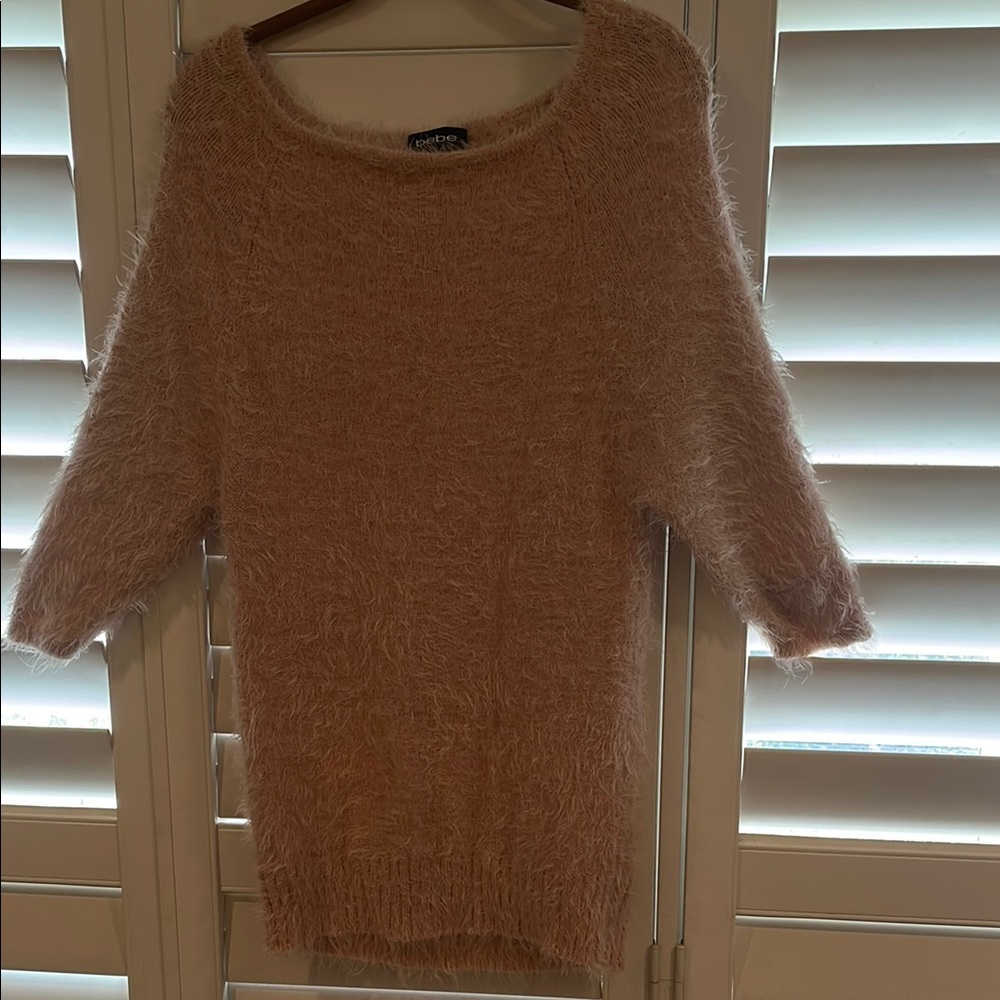 Bebe Pink Crew Neck Sweater